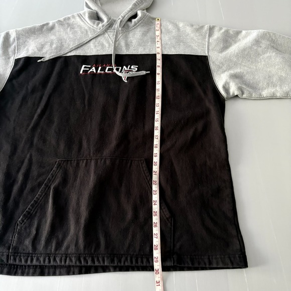 NFL‎ Atlanta Falcons Hoodie Mens 2XL Gray & Black Sweatshirt Kangeroo Pocket XXL - Picture 12 of 16